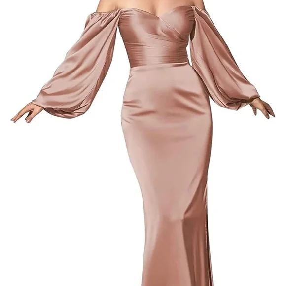 sachin and babi light blue dress Dresses | Womens Off Shoulder Mermaid Bridesmaid Dresses Puff Long Sleeves  Prom Dresses